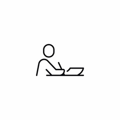 Man Writing Text on Paper icon