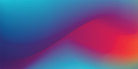 Abstract wave Gradient blue and red colors. For vector art design with a web banner background	
