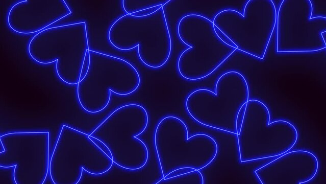 A mesmerizing image of blue hearts forming a captivating circular pattern against a black backdrop. Some hearts overlap to create a larger heart at the center