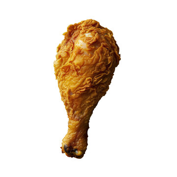 Macro photo of a fried chicken leg against 