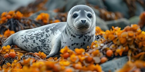 Seal spotted in Helgoland, Germany. Concept Wildlife Sightings, Animal Observations, Marine Mammals