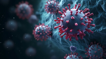Fototapeta na wymiar Virus closeup background