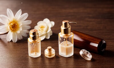 luxury serum cosmetic bottle copyspace background, cosmetic product oil or essence, skin care, product, presentation