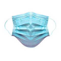Electric blue face mask on transparent background, a fashion accessory