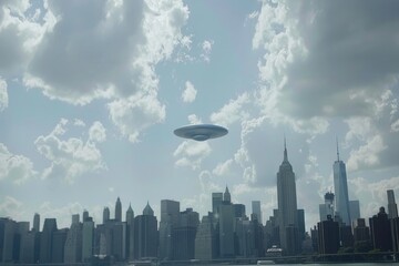 Naklejka premium unidentified flying object in the sky