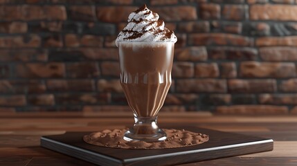 chocolate mousse served with whipped cream