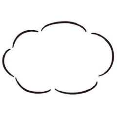 シンプルでおしゃれな手描きの吹き出し（白黒・単体・横書き）