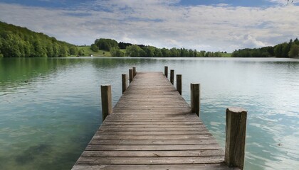 Old wooden pier over tropical waters