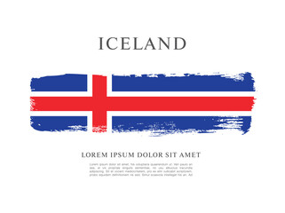 Flag of Iceland, vector illustration 
