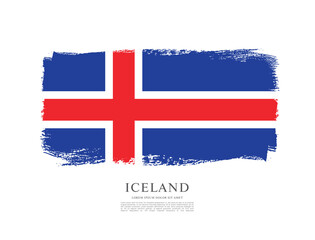 Flag of Iceland, vector illustration 