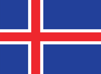 Obraz premium Flag of Iceland, vector illustration 
