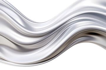 Abstract Silver Metallic Liquid Isolated On Transparent Background OR PNG OR White Background.
