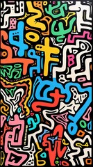 Pattern in doodle form, abstract and minimal, illustration made with generative AI