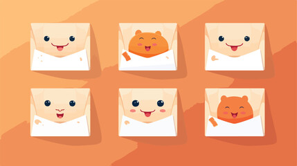 Letter Paper Envelop Cartoon Character Emotion Illu