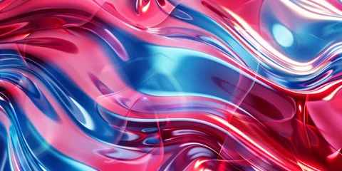 Foto op Plexiglas A twisted wavy pattern of abstract swirls in vibrant colors. © Duka Mer