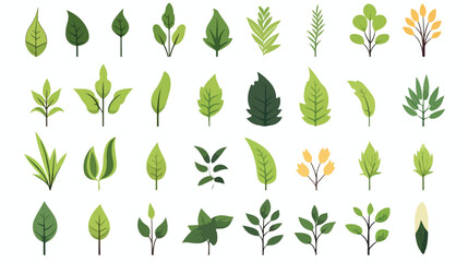 Logos of green Tree leaf ecology nature element vec - obrazy, fototapety, plakaty