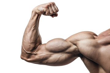 Muscular Portrait: Strong, with Powerful Arms - obrazy, fototapety, plakaty