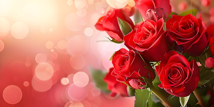 Beautiful red roses background Romantic Valentine's Day flowers and roses.