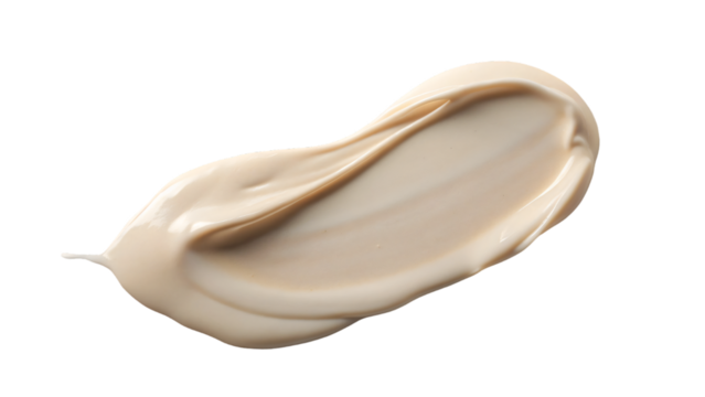 Makeup Essentials texture on white background with makeup powder and brush