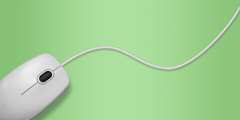 Computer mouse on green background