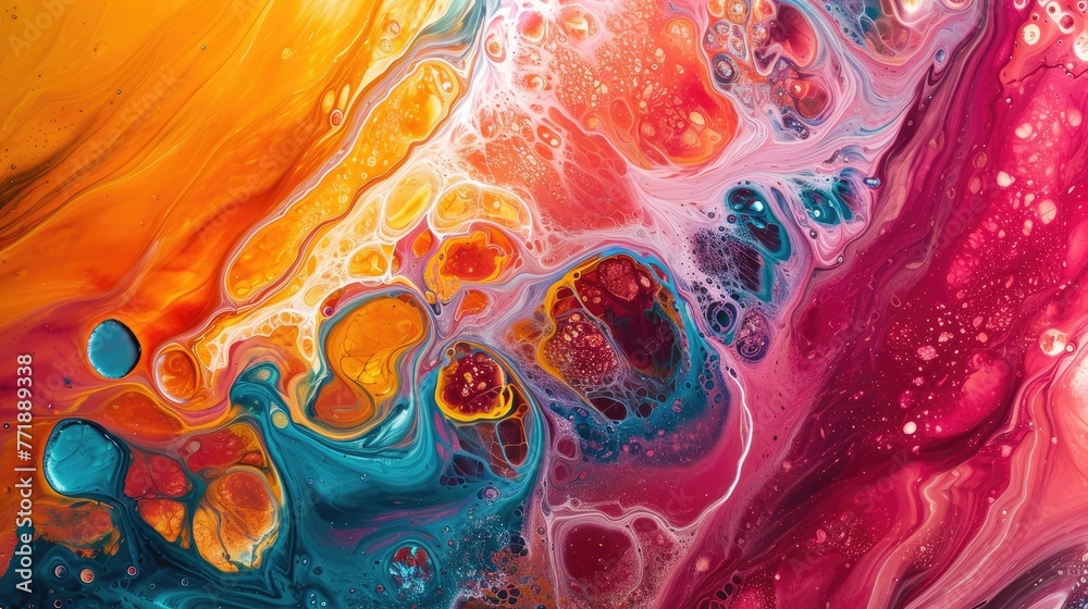 Leinwandbilder an abstract artwork background with fluid shapes and bold color contrasts, fluid shapes and bold col