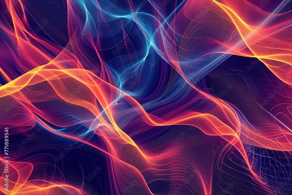 Aufkleber Dynamic lines and curves abstract background, Abstract background featuring dynamic lines and curves.