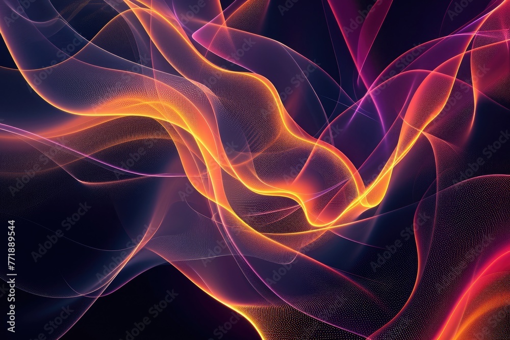 Poster dynamic lines and curves in a smokie abstract background, abstract background featuring dynamic line