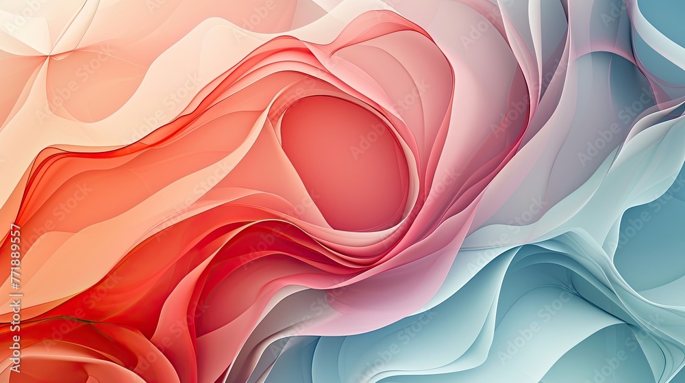 Poster Abstract background with layers of translucent shapes, Translucent shapes layered in an abstract background.