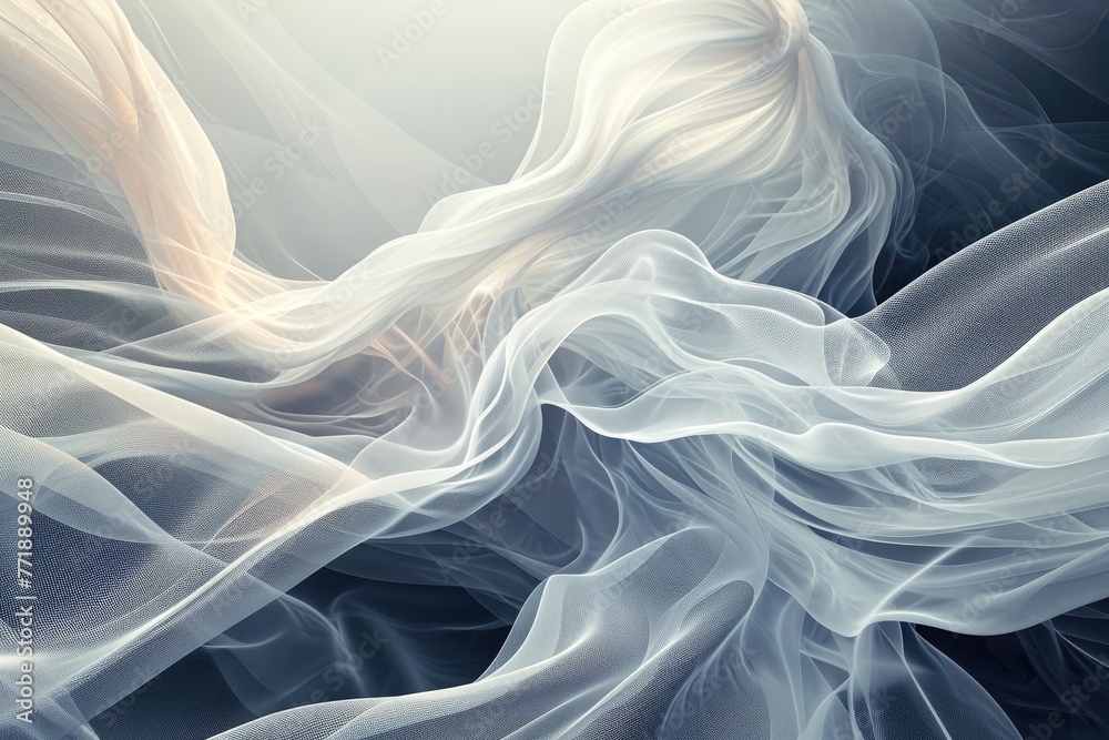 Fototapete Abstract background composition with flowing lines, Digital artwork featuring flowing abstract lines.