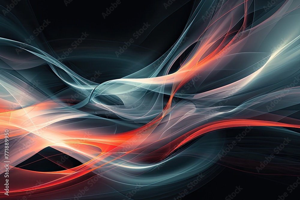 Leinwandbilder Abstract background composition with flowing lines, Digital artwork featuring flowing abstract lines.