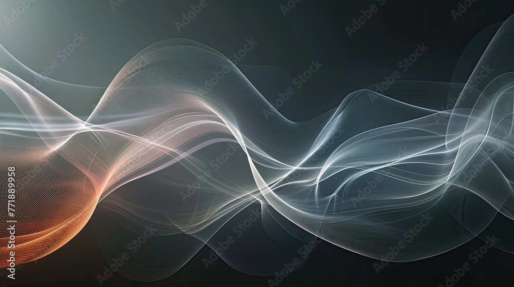 Poster abstract wave background digital composition with flowing lines, digital artwork featuring flowing a