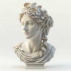 Statue of the Greek goddess. 3D rendering