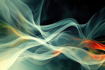 Abstract background composition with flowing lines, Digital artwork featuring flowing abstract lines.