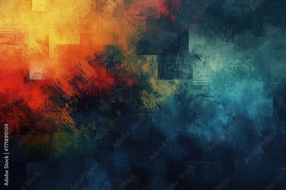 Leinwandbilder Abstract painting background with a mix of colors and textures, Artistic background featuring a blend of colors and textures in abstract painting style.