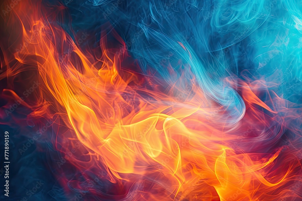 Fototapete abstract fire background with swirling flames and mesmerizing burning color, a captivating abstract 