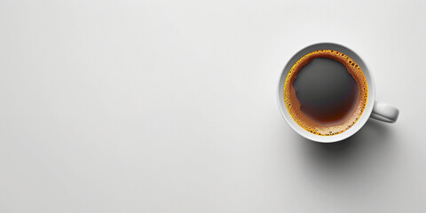 Obraz na płótnie Canvas Cup of hot coffee minimalist space for text