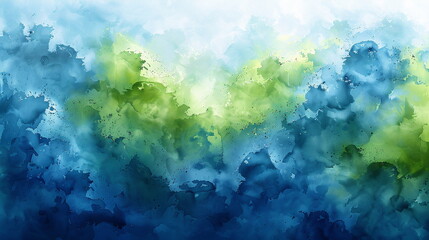 urban watercolor cyan blue and neon green digital textile repeating pattern