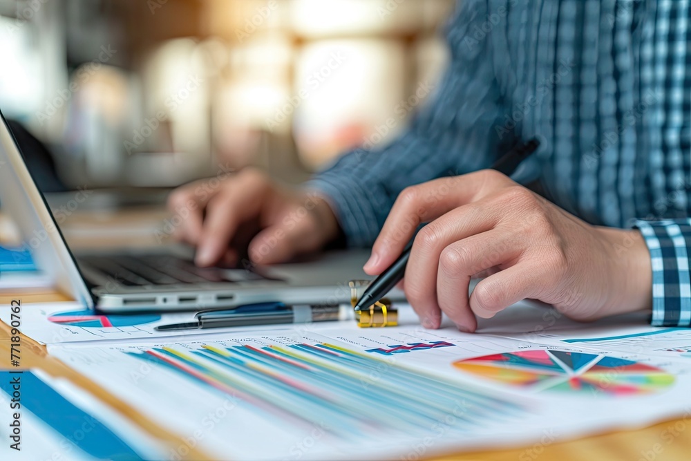 Fototapete financial analyst analyzing data and making informed recommendations, a financial analyst using data