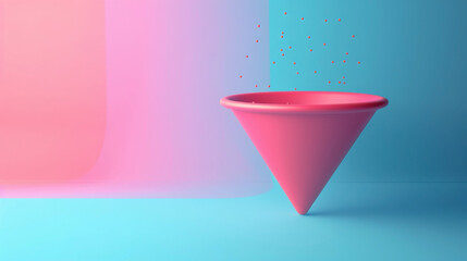 Conversion rate optimization depicted as a funnel narrowing down to success