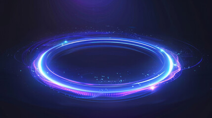 Ethereal circular sound waves with light energy effect halo, on a deep dark background