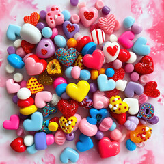 Fototapeta na wymiar heart shaped candies