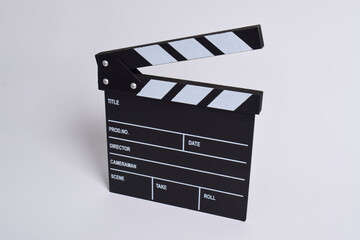 Clapper board isolated on white background