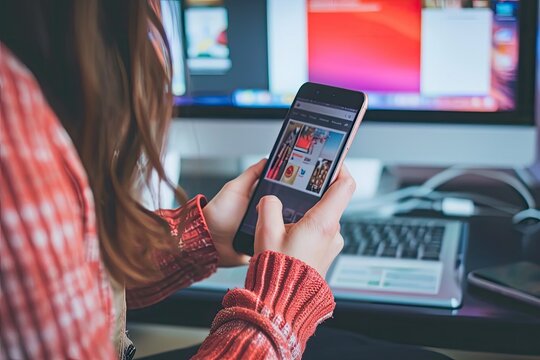 Social media manager curating content and engaging audiences online, Expertly managing social media content and engaging with online audiences.