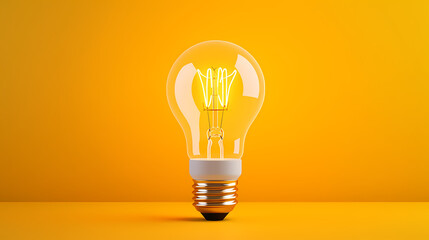 light bulb on yellow background