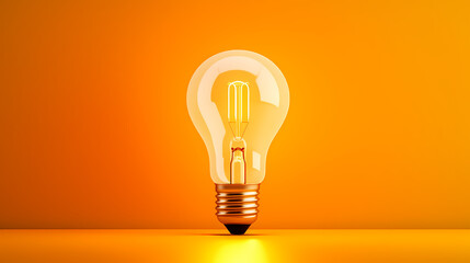 light bulb on yellow background