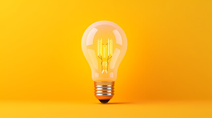 light bulb on yellow background
