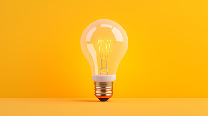 light bulb on yellow background