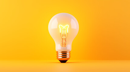 light bulb on yellow background