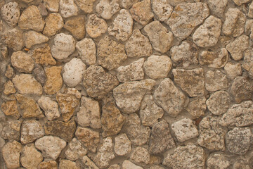 Brown rough stone floor wall abstract pattern mosaic texture background structure tile solid rock