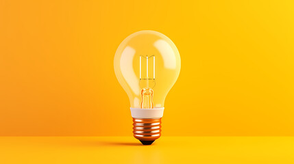 light bulb on yellow background